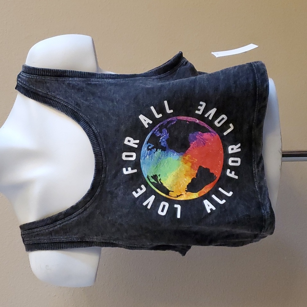 Womens Mighty Fine "Love For All- All For Love" French Terry Tank Size L 1X  NWT